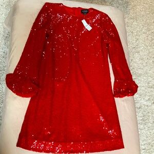 Women’s Sz 8 JCrew Collection Red Sequin MIDI Dress NWT